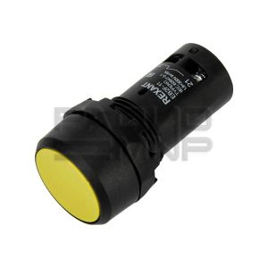 Кнопка EB22 возвратная NO+NC 230В, жёлтая «Rexant»