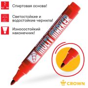 Маркер перманентный Crown Multi Marker 3 мм, красный, пулевидный