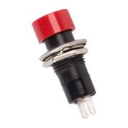 Кнопка с фиксацией круглая PBS-16А off-(on), 2 контакта, 1A, 250V, красная