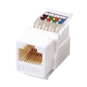 Модуль Keystone Jack RJ-45(8P8C), UTP, CAT 5e, тип 180 градусов, самозажимной, белый «Rexant»