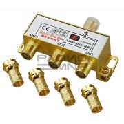 Делитель на 3ТВ 1вход F-гн. - 3 выхода F-гн. 5-1000МГц + 4шт.F Gold  в коробочке «Rexant»