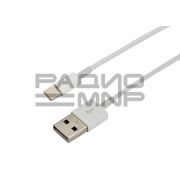 USB кабель шт.USB (A) - шт.Lightning с оригинальным чипом MFI, белый 1м «Rexant»
