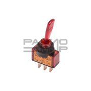 Тумблер автомобильный с подсветкой ASW-13D on-off, 3 контакта, 20A, 24V (красный)