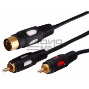 Шнур шт. Е5 - 2шт.RCA  1,5м Gold «Rexant»