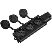 Розетка (колодка) штепсельная трехместная влагозащищенная 230V, 16 А, IP44 каучук «PROconnect»