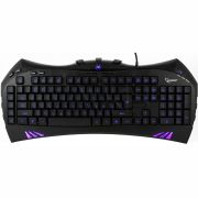 Клавиатура игровая «Gembird» KB-G100L,USB, 104кл.+ 9 клавиш, подсветка синяя, кабель 1,5м (чёрный)