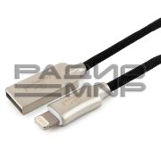 USB кабель шт.USB (A) - шт.Lightning 1,0м MFI, черный серия Platinum «Cablexpert»
