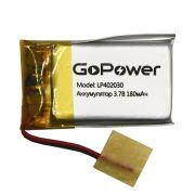 Аккумулятор Li-Pol LP402030 PK1 3.7V 180mAh (толщ.4,0мм, шир.20мм, дл.30мм) «GoPower»