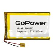 Аккумулятор Li-Pol LP605590 PK1 3.7V 3500mAh (толщ.6,0мм, шир.55мм, дл.90мм) «GoPower»