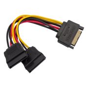 Кабель питания SATA Cablexpert CC-SATAM2F-01, 15pin (M)/2x15pin(F), на 2 SATA устр, 15см