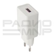 Адаптер постоянного тока 220В с выходом 1гн.USB 5V, 2,4A, 12W, белый GP1U «GoPower»