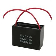 Конденсатор пусковой CBB61 10mkF-450V два гибких провода (SAIFU)