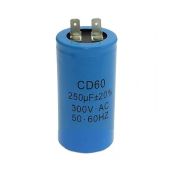 Конденсатор CD60 250mkF-300V ±5% 50Hz, 50x100мм, две клеммы 5,0мм (SAIFU)