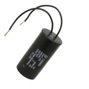 Конденсатор CBB60 10mkF-450V ±5% 50Hz, 44x63мм, два гибких провода L=10-15см (SAIFU)