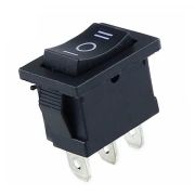 Переключатель KCD1-106/DW on-off-on без фиксации, 3 контакта 6А, 220В (чёрный)