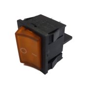 Переключатель широкий с подсветкой KCD2-501/4PN on-off, 4 контакта, 6A,12V (желтый)