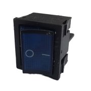 Переключатель широкий с подсветкой KCD2-501/4PN on-off, 4 контакта, 6A,12V (синий)