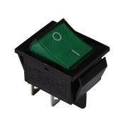 Переключатель с подсветкой KCD4-101/4PN (IRS-201-1C3D) on-off 4 контакта 15A, 12В (зелёный)