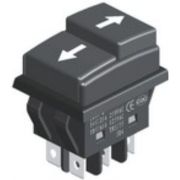 Кнопка сдвоенная нажимная (две стрелки) KCD3-07 on-on, 6 контактов, 220V,16A