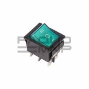 Переключатель с подсветкой KCD4-101/DN on-off-on, 6 контактов 15A, 220V (зелёный)