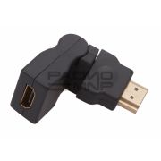 Переходник шт. HDMI - гн. HDMI угловой, поворотный на 180 градусов