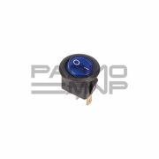 Переключатель круглый RWB-214 (IRS-101-8C, KCD1-202/N) on-off 3 контакта 6,5А, 250В  (синий)