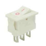 Переключатель RWB-102 (KCD1-101/3P) on-off  3 контакта 3А, 250В (белый)