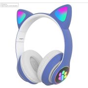 Гарнитура  полноразмерная беспроводная CAT STN-28 Bluetooth, светящиеся ушки и лапки, синие