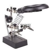 Зажим для пайки «Третья рука» лупа D=90мм +2 х 34мм, LED подсветка «Rexant»