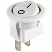 Переключатель круглый RWB-212 (KCD1-202/2P) on-off 2 контакта 6,5А, 250В (белый)