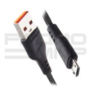 USB кабель для зарядки micro USB 1м, 2,4A, чёрный GP01M «GoPower»