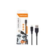 USB кабель шт.USB (A) - шт.Lightning 1,0м, 2,4A, нейлон, чёрный GP02L «GoPower»