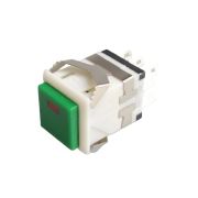 Кнопка без фиксации квадратная KD2-22 off-(on), 8 контактов, 3A, 250V (зелёный)