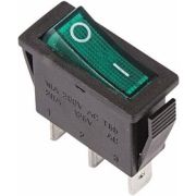 Выключатель клавишный 250V 15А (3с) ON-OFF зеленый с подсветкой (RWB-404, SC-791, IRS-101-1C) Rexant
