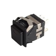 Кнопка без фиксации квадратная KD2-22 off-(on), 8 контактов, 3A, 250V (чёрный)