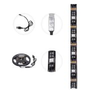 Лента LED с USB коннектором 5В, 10мм, IP20, SMD5050, 30 LED/1м, 7,2Вт/м, 6500K RGB 3м «Lamper»