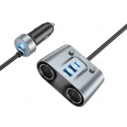 Автомобильное ЗУ 2гн.USB+1гн.QC+2гн.PD 30W+2гн. автоприкуривателя Hoco Z51, черный