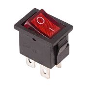 Выключатель клавишный 250V 6А (4с) ON-OFF красный с подсветкой Mini (RWB-207, SC-768) Rexant