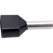 Наконечник штыревой втулочный изолированный F-8мм 2х1.5мм2 (НШВи(2) 1.5-8/НГи2 1,5-8) черный Rexant