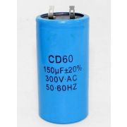 Конденсатор CD60 150mkF-300V ±5% 50Hz, 42x120мм, две клеммы 5,0мм (SAIFU)