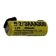 Аккумулятор H-2/3AAA300-T 1.2V,  300 mAh Ni-Mh с выводами ET