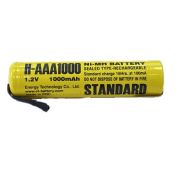 Аккумулятор H-AAA1000-T 1.2V, 1000 mAh Ni-Mh две ножки, горизонтальный монтаж ET