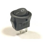 Переключатель круглый мини KCD1-204/2P on-off 2 контакта 3А, 250В (чёрный)