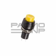 Кнопка без фиксации круглая PBS-20B off-(on), 2 контакта, 1А, 250V (жёлтый)