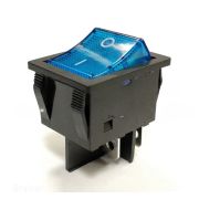 Переключатель с подсветкой KCD4-30A/N on-off 4 контакта 30A, 250В (синий)