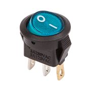 Переключатель круглый с подсветкой мини KCD1-204/N on-off, 3 контакта, 3A, 220V (синий)