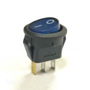 Переключатель круглый с подсветкой мини KCD1-204/N on-off, 3 контакта, 3A,12V (синий)