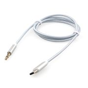 USB кабель шт.Type-C - шт.3,5мм 1м, тканевый, белый «Cablexpert»