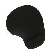 Коврик для мыши с подушкой под запястье Gembird MP-WR-BLACK, черный, 225х195х5мм, ткань+резина, блистер