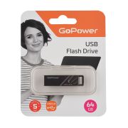 USB 3.0 Flash накопитель 64GB GoPower TITAN, металл черный графит